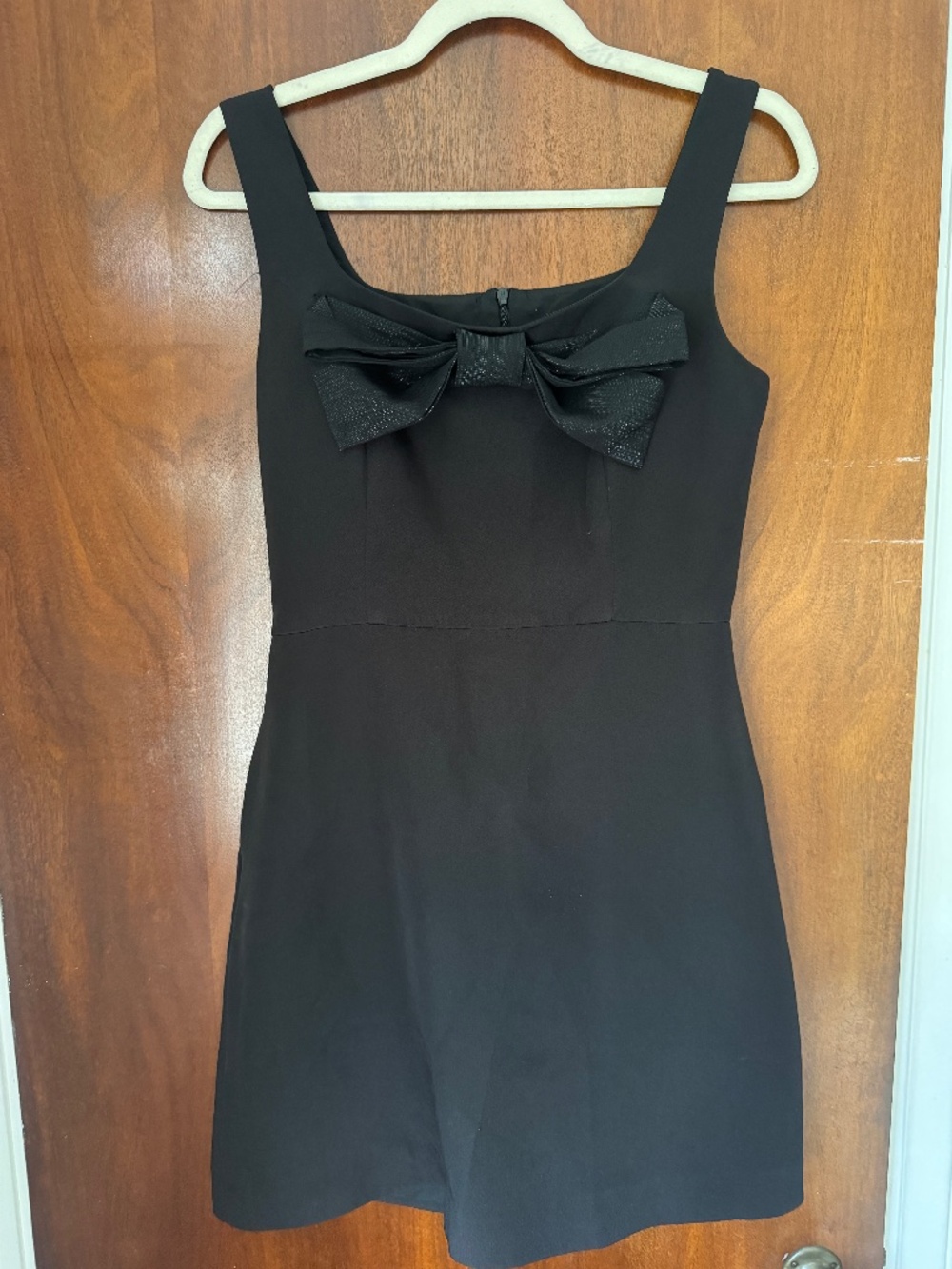 Black Mini Dress with Bow Front